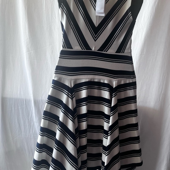 Derek Lam Monochrome Striped Midi Dress - Picture 2 of 8